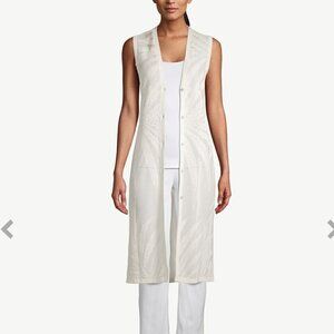 NWT Chico's Sleeveless Palm-Stitch Long Sweater Vest, Size 2 (US SIze 12/Large)